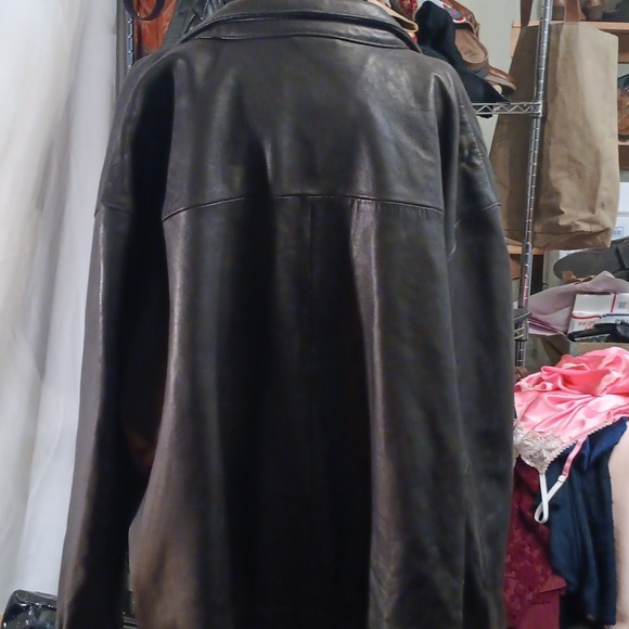 Roundtree & Yorke Black Leather Bomber Jacket Size XL - Picture 6 of 12